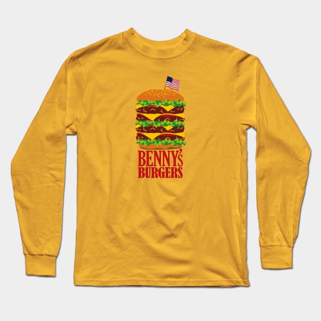 Benny's Burgers from Stranger Things Long Sleeve T-Shirt by ToddPierce